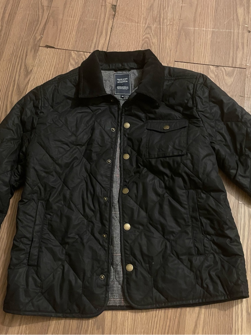 Frank & Oak Black Quilted Lightweight Jacket